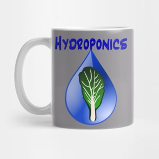 Hydroponics with water drop and lettuce leaf Mug